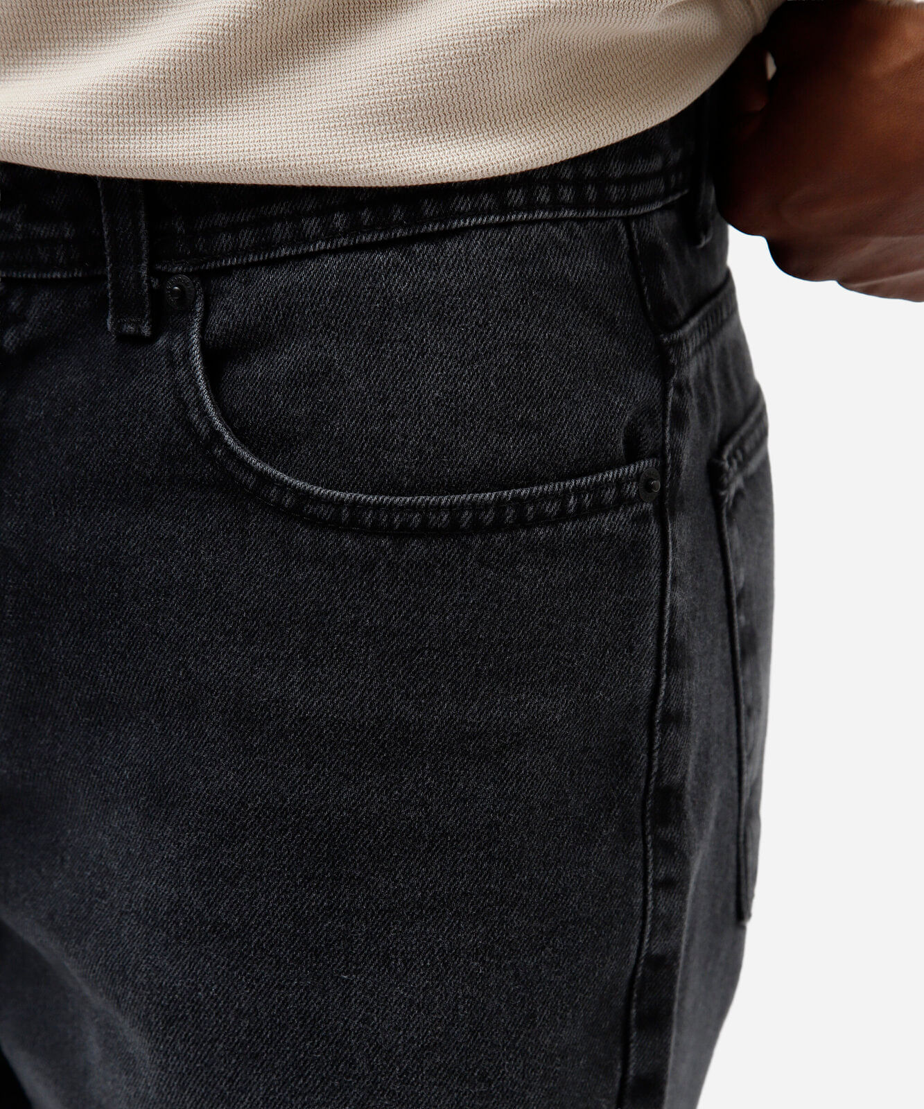 bermuda slim masculina jeans com barra a fio preta