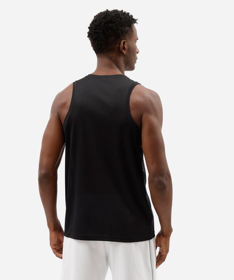 regata slim esportiva masculina estampada preta