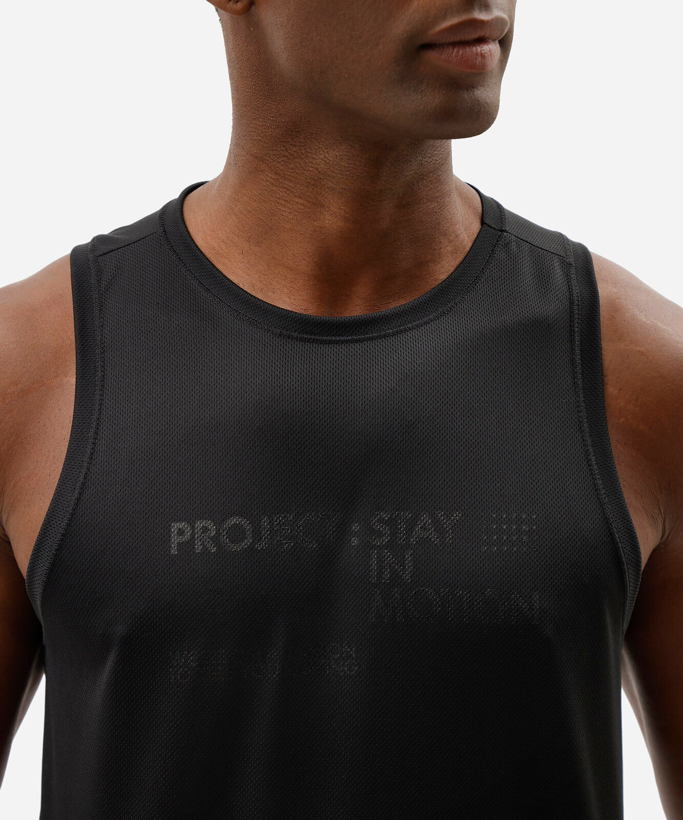 regata slim esportiva masculina estampada preta