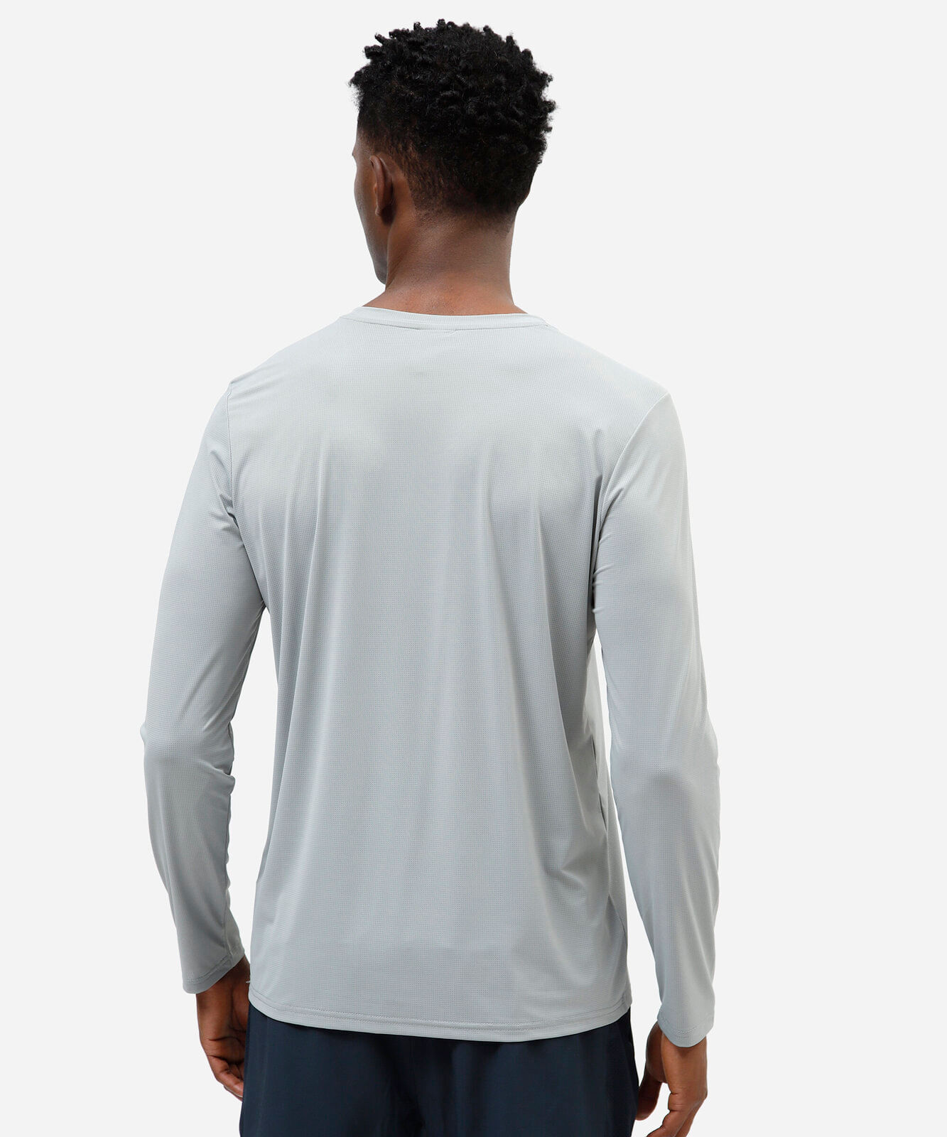 camiseta masculina esportiva manga longa cinza