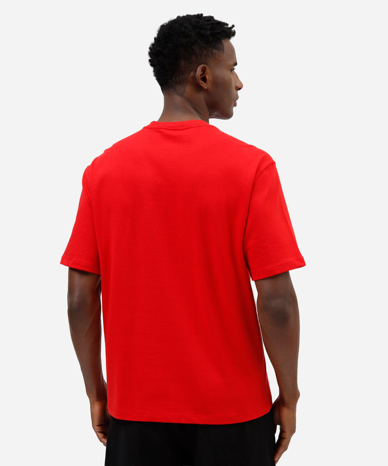 camiseta masculina de algodão manga curta com bordado vermelha