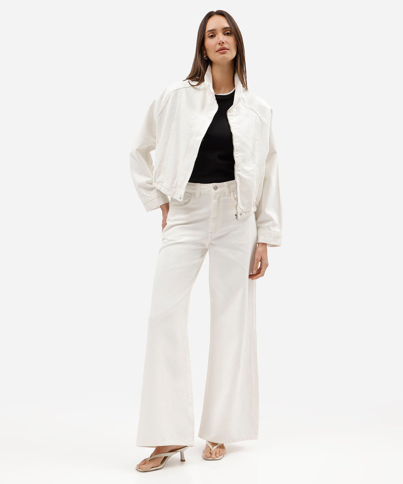 blusa feminina com algodão bicolor preta