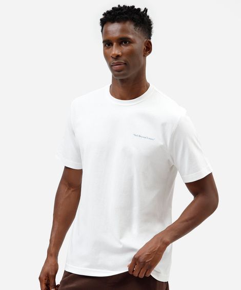 camiseta masculina de algodão manga curta estampada off white