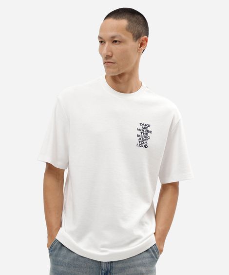 camiseta masculina com algodão manga curta estampada off white