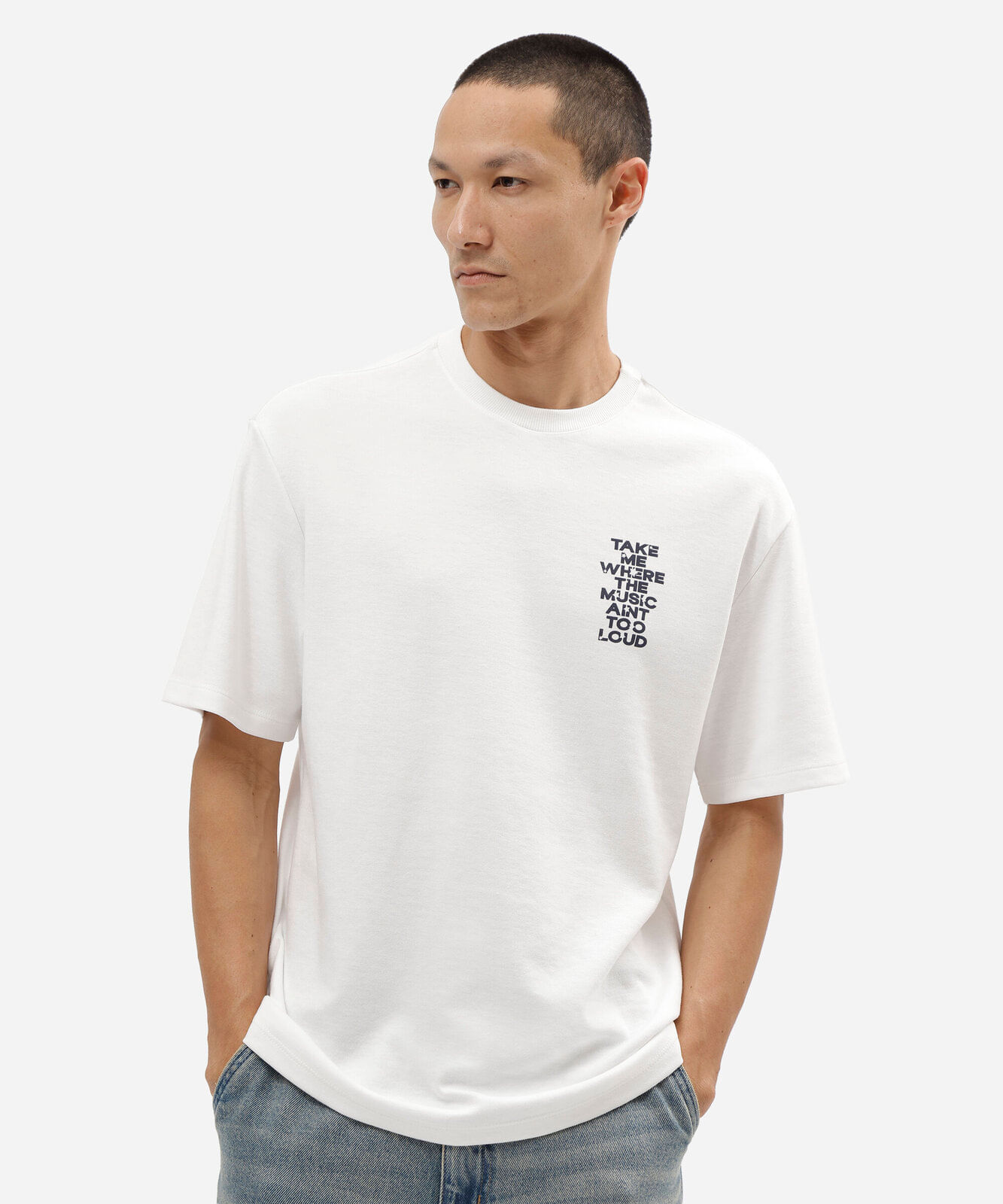 camiseta masculina com algodão manga curta estampada off white