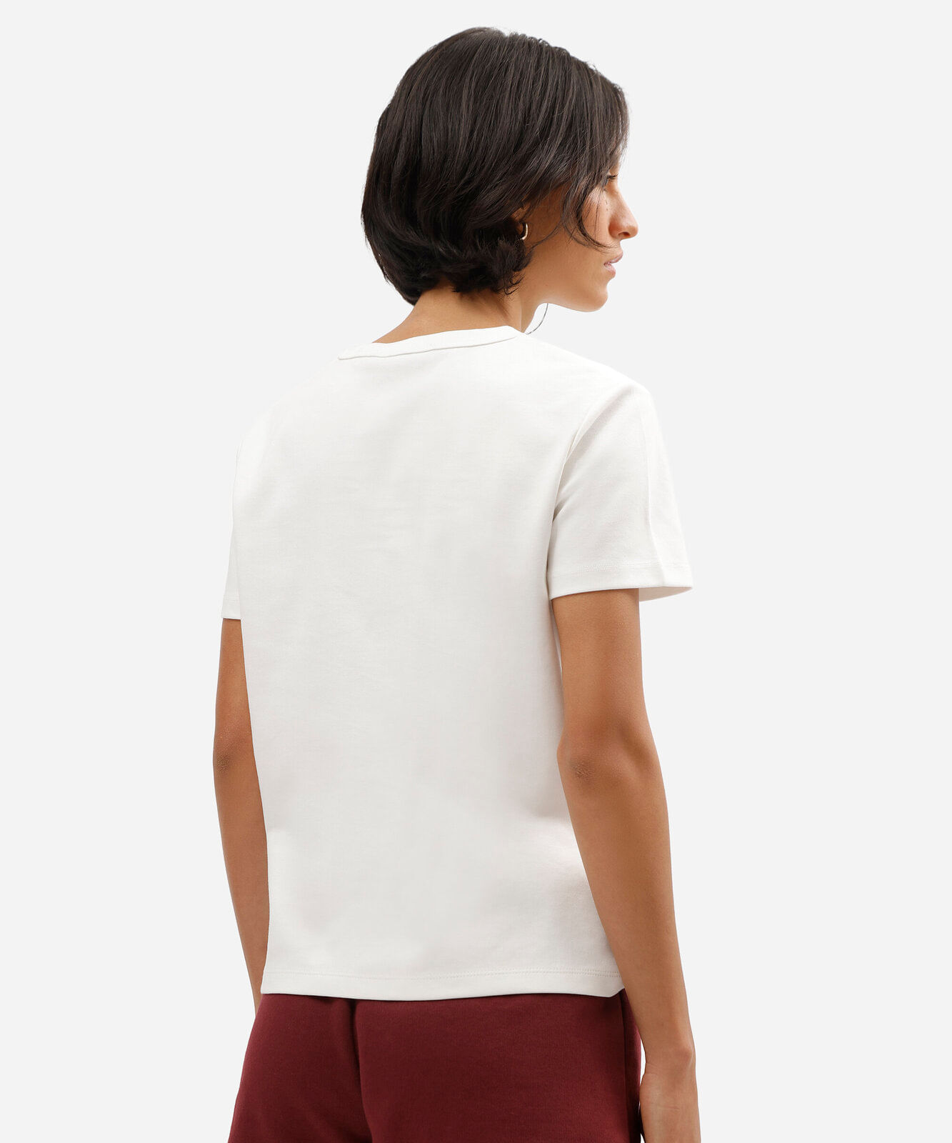 camiseta feminina de manga curta em malha ponto roma off white