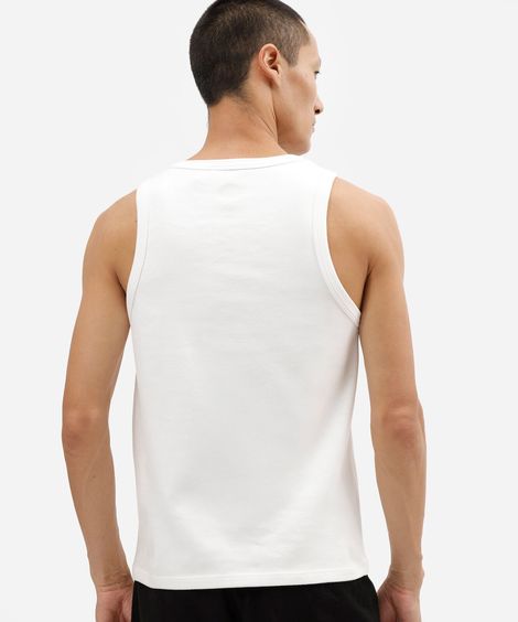 regata slim fit masculina de algodão básica branca