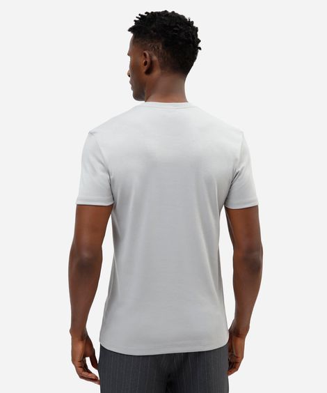 camiseta masculina de algodão peruano slim fit cinza