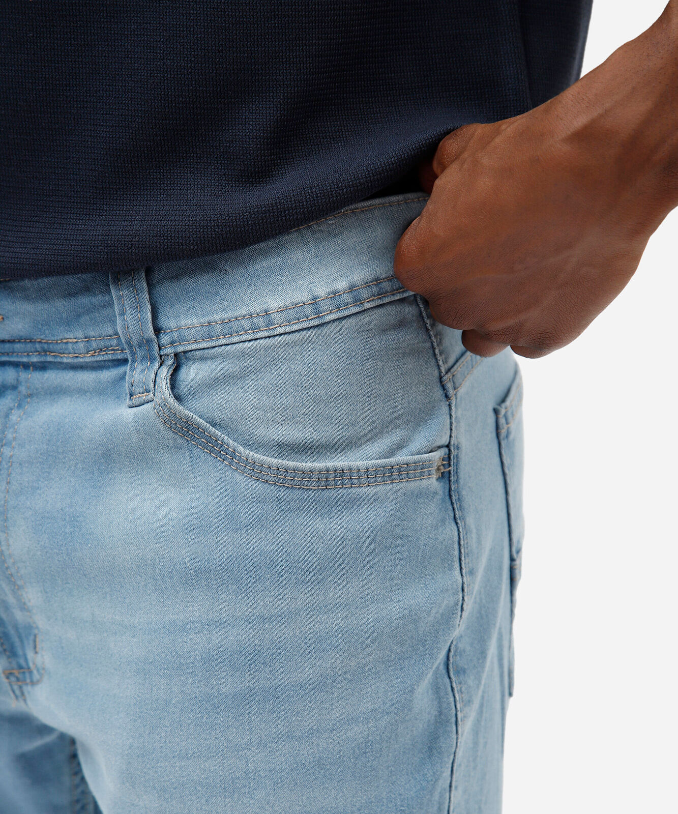 calça slim masculina jeans azul