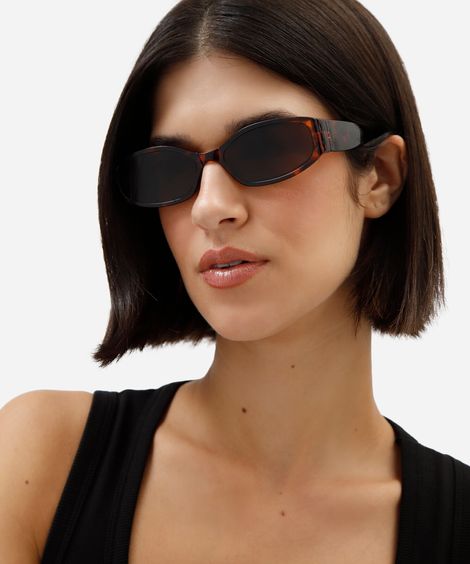 óculos de sol feminino quadrado de acetato tartaruga marrom