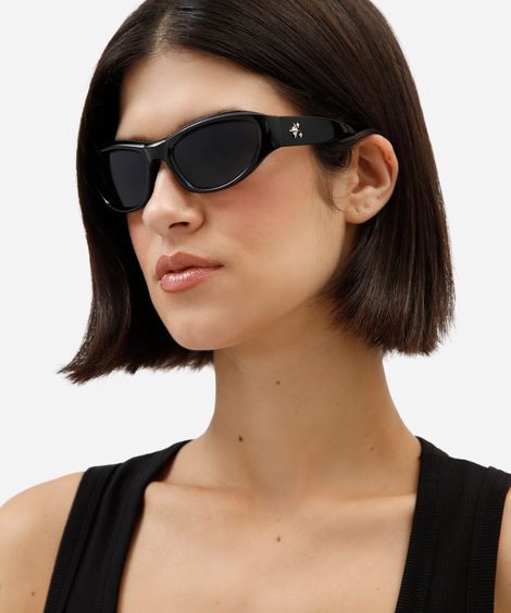 óculos de sol unissex esportivo de acetato preto