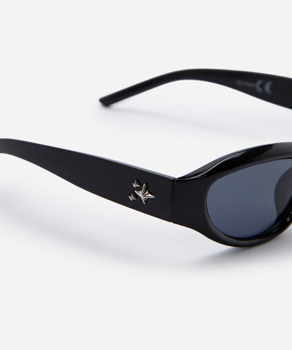 óculos de sol unissex esportivo de acetato preto