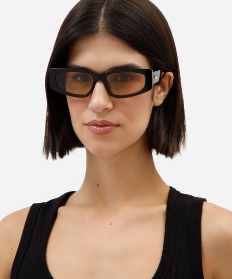 óculos de sol feminino quadrado de acetato triton preto