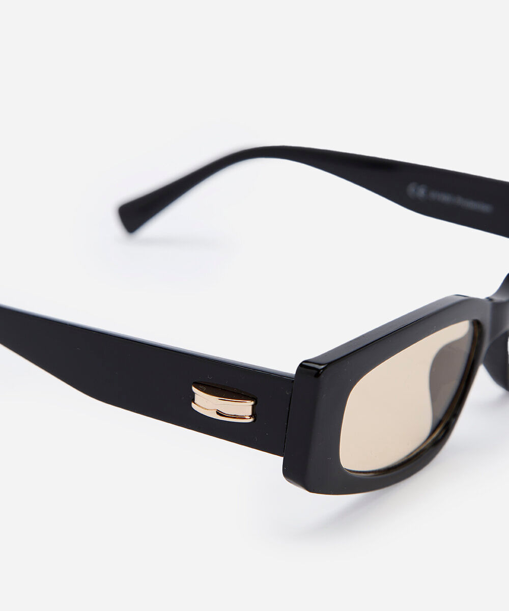 óculos de sol feminino quadrado de acetato triton preto