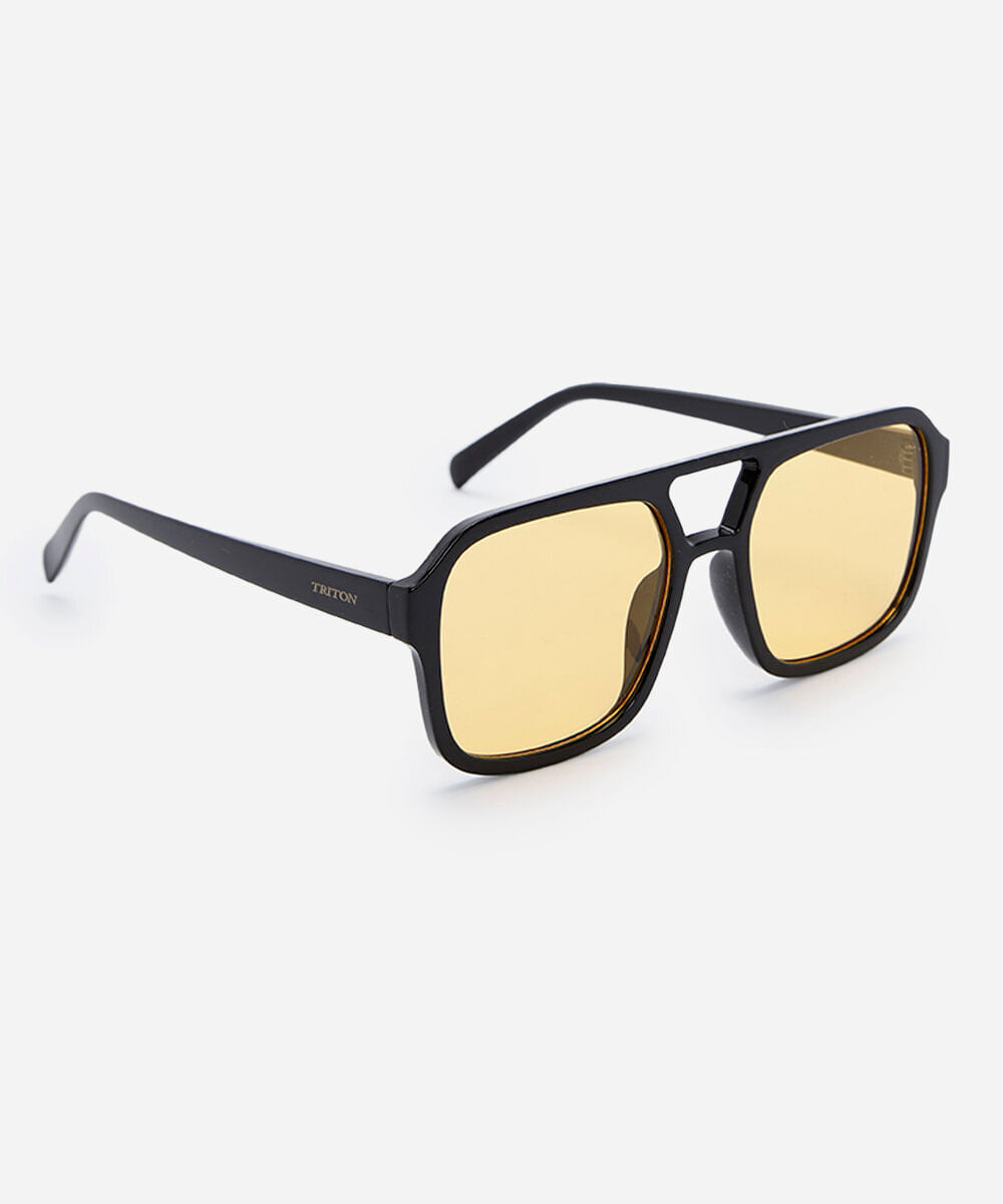 óculos de sol feminino quadrado de acetato triton preto