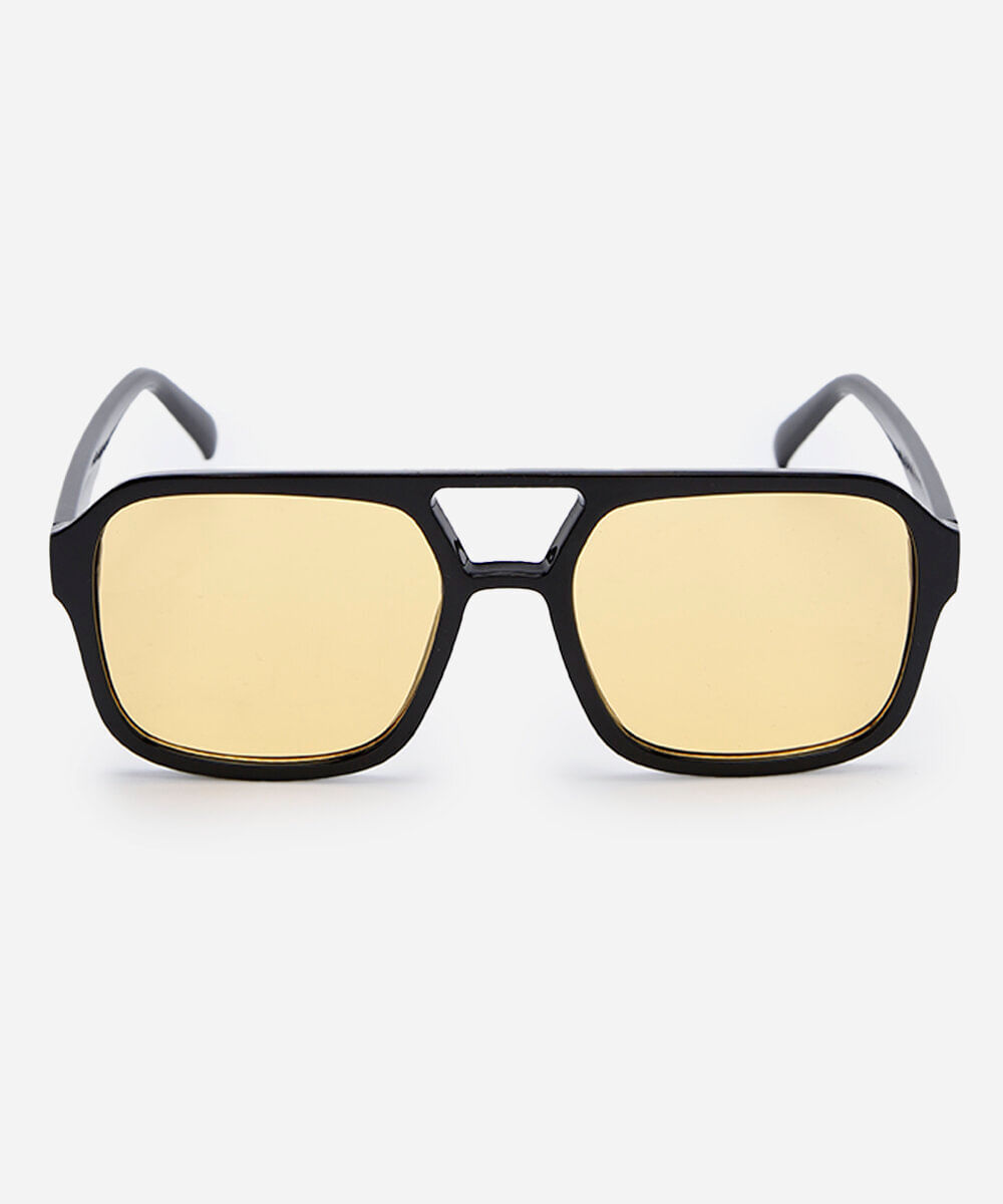óculos de sol feminino quadrado de acetato triton preto