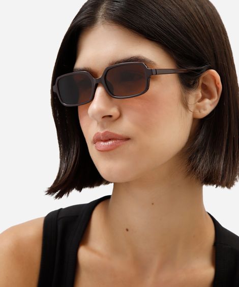 óculos de sol feminino quadrado de acetato marrom