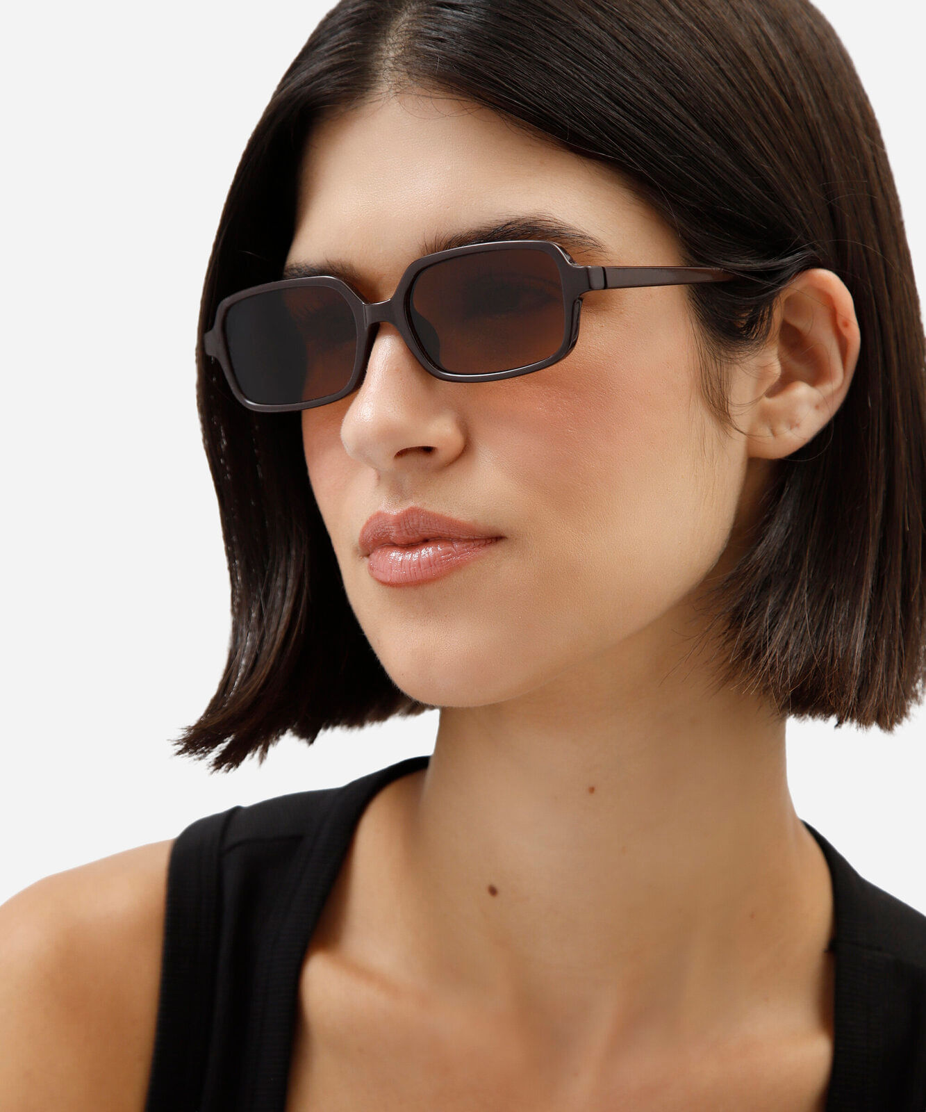 óculos de sol feminino quadrado de acetato marrom