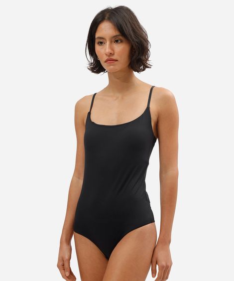 body alça fina feminino de poliamida preto
