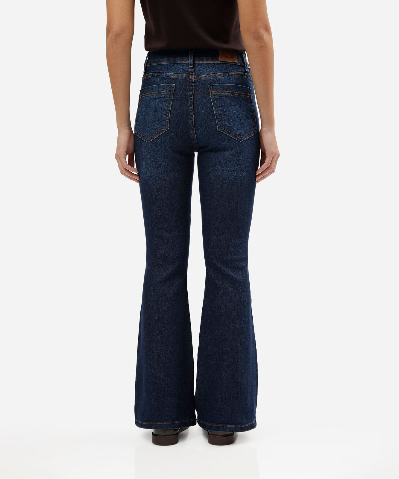 calça flare petit feminina jeans cintura alta sawary azul