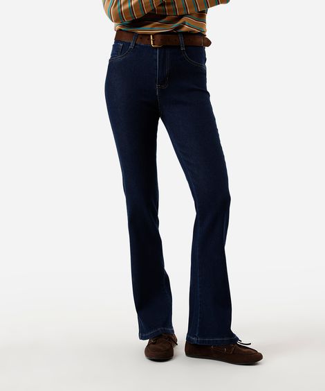 calça boot cut petit feminina jeans sawary azul