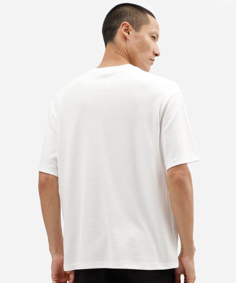 camiseta masculina com algodão manga curta estampada off white