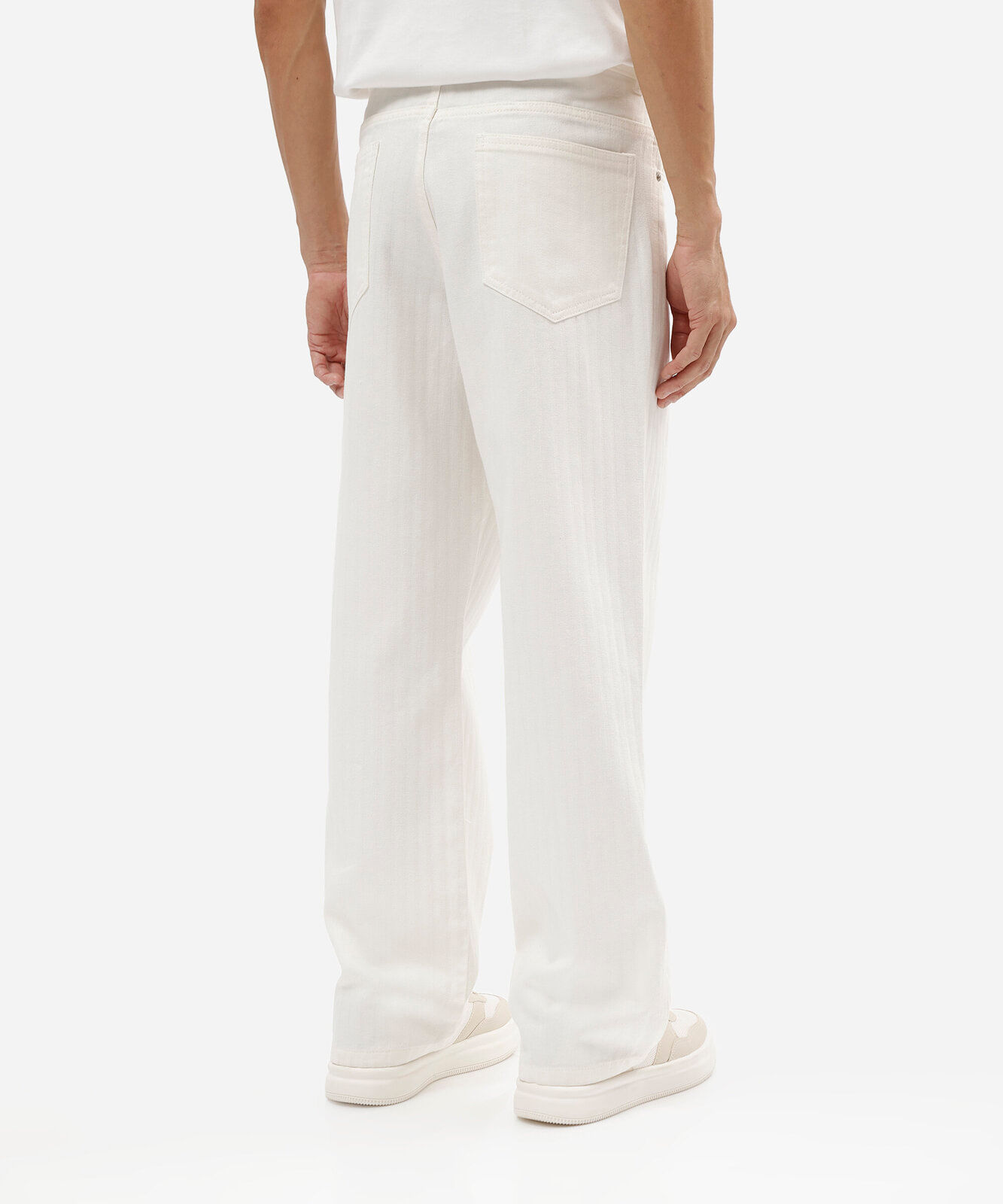 calça baggy masculina de sarja branca