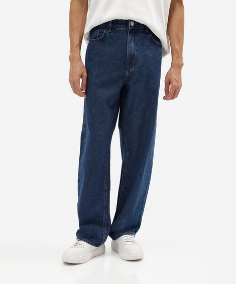 calça baggy masculina jeans azul