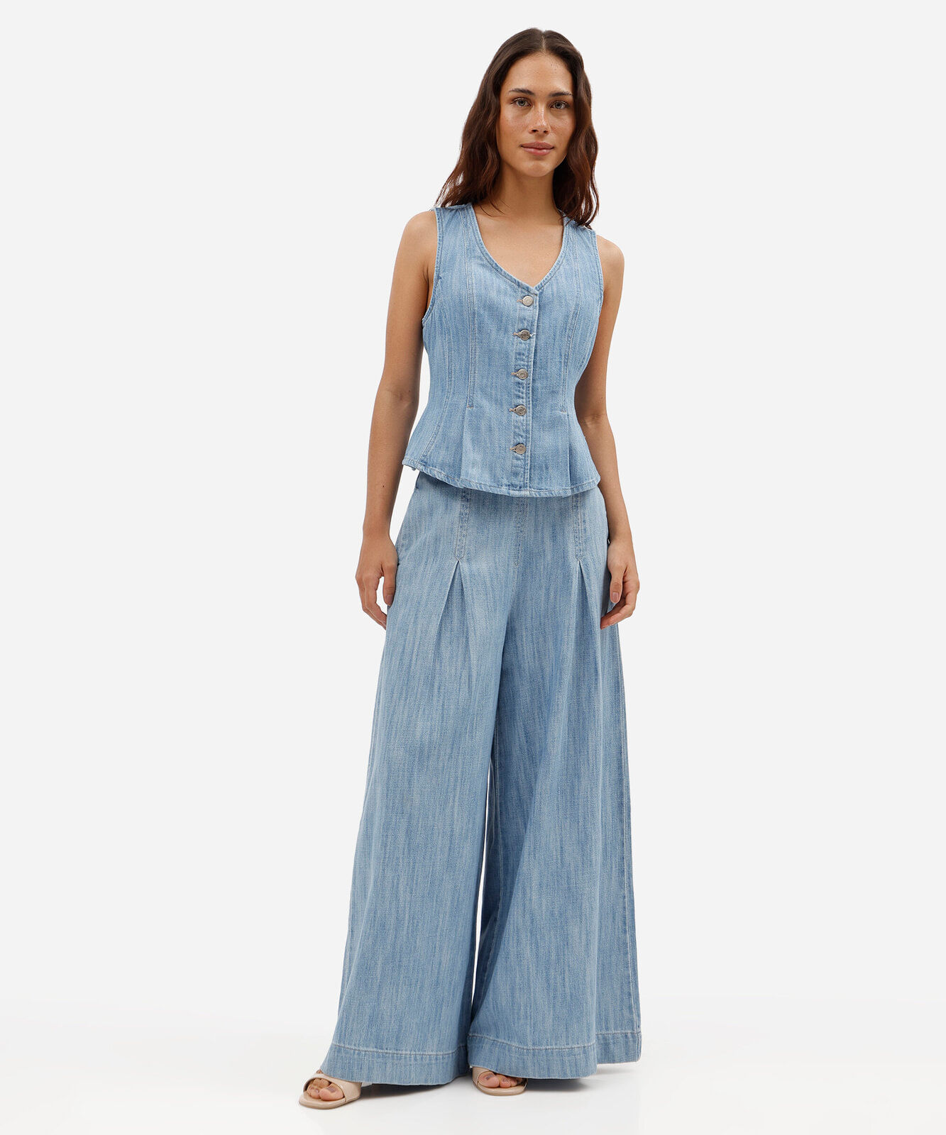 colete peplum feminino jeans azul