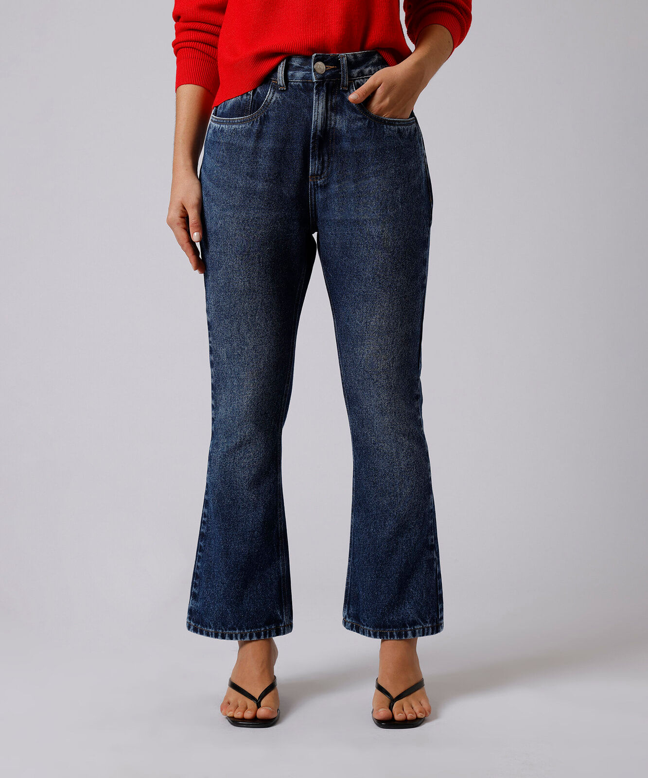 calça boot cut firenze petit feminina jeans mindset azul