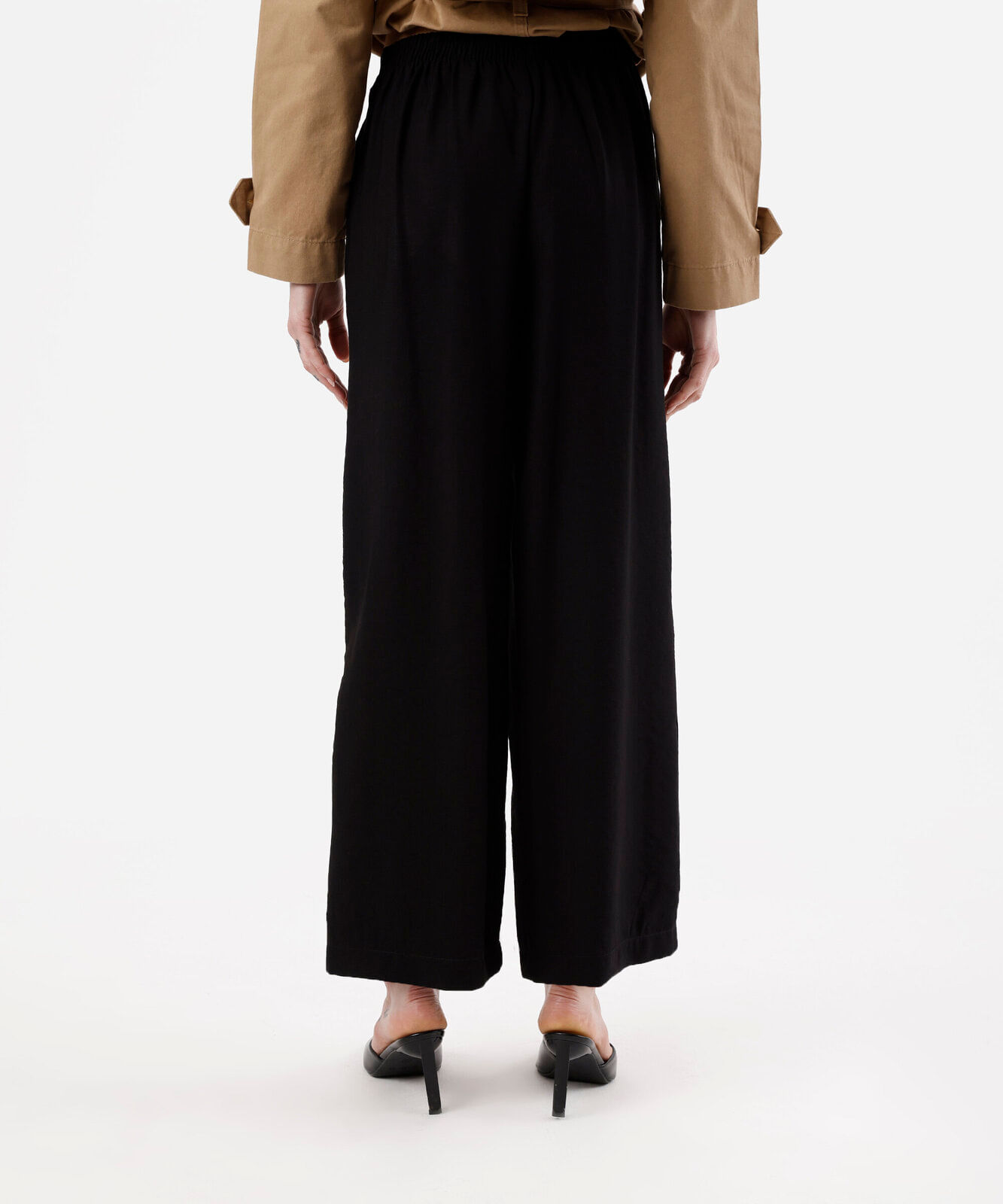 calça wide leg petit feminina com viscose preta