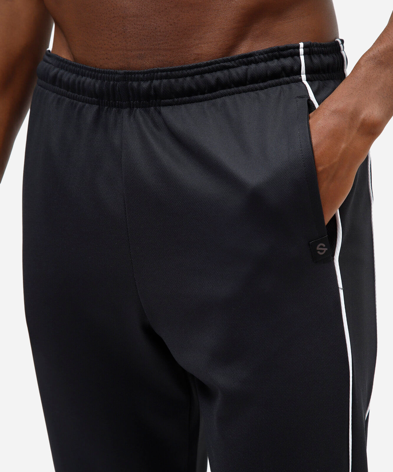 calça esportiva masculina com nervuras preta