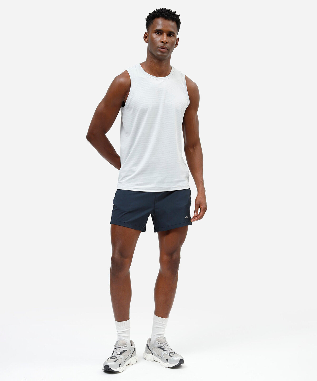 regata masculina esportiva texturizada cinza