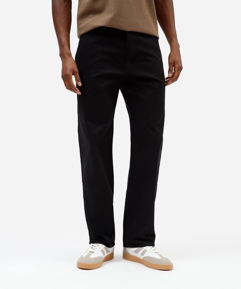 calça reta masculina de sarja preta