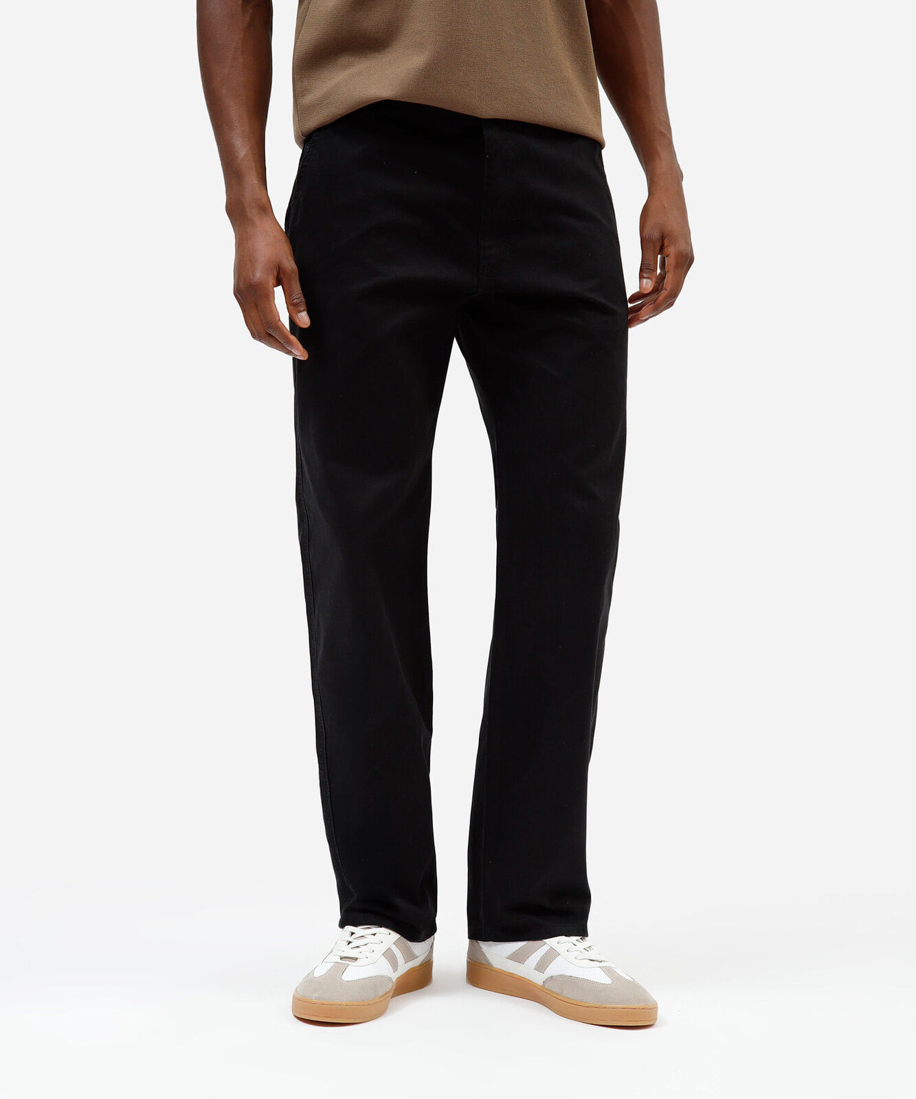 calça reta masculina de sarja preta