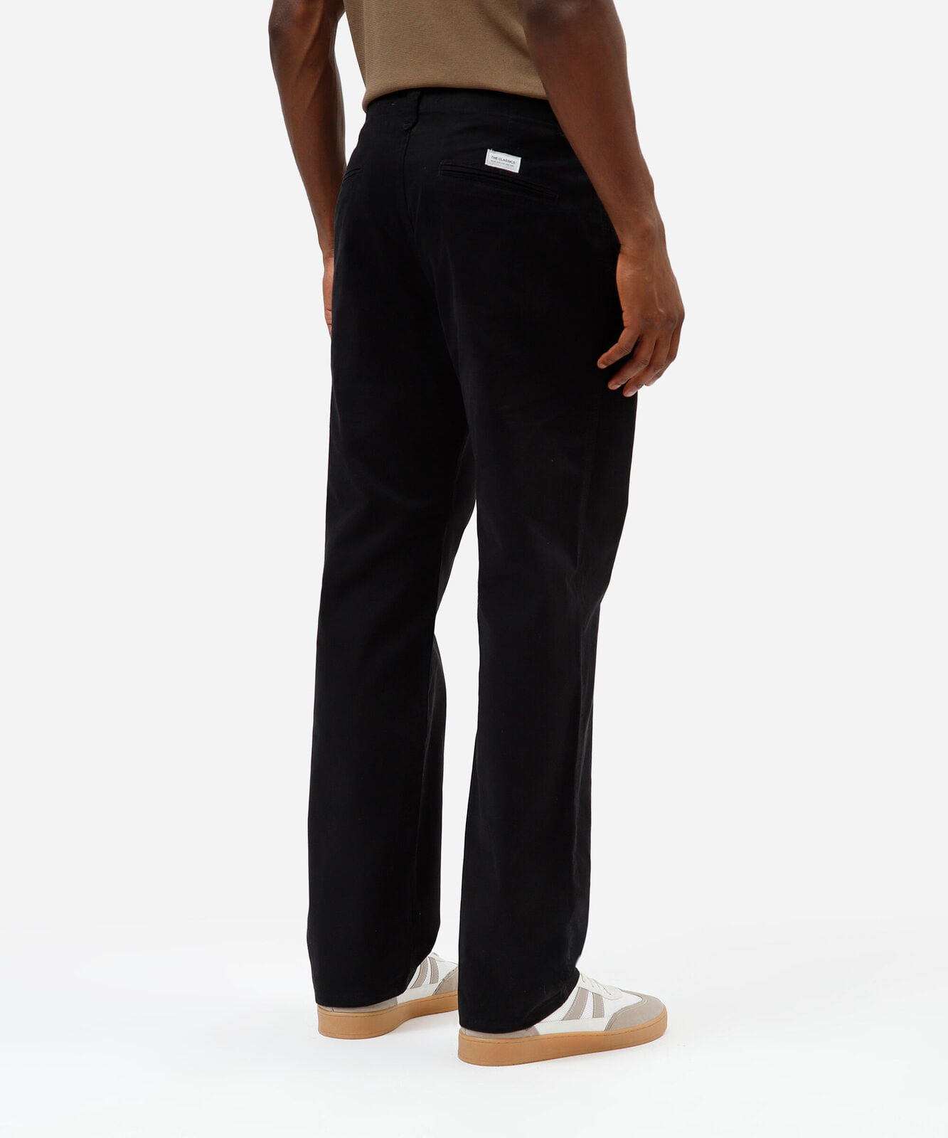 calça reta masculina de sarja preta