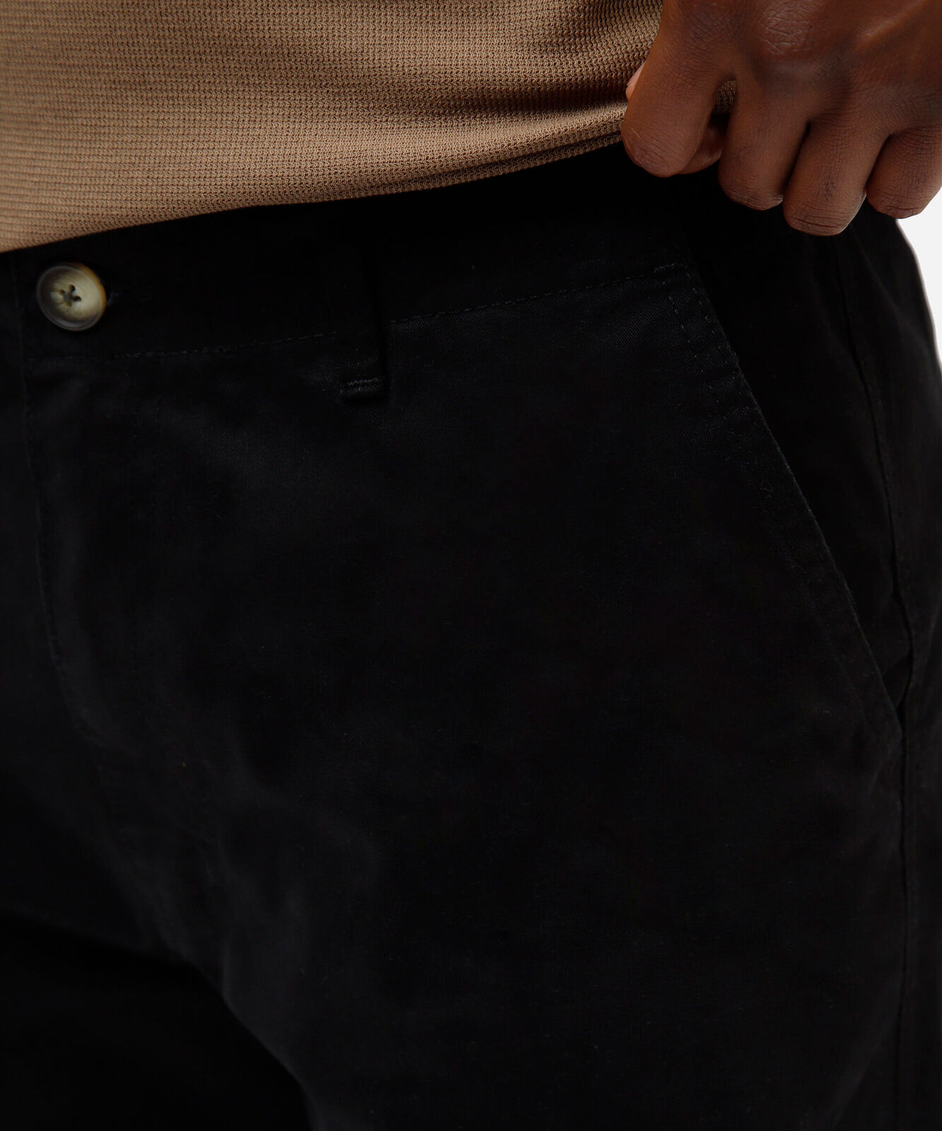 calça reta masculina de sarja preta