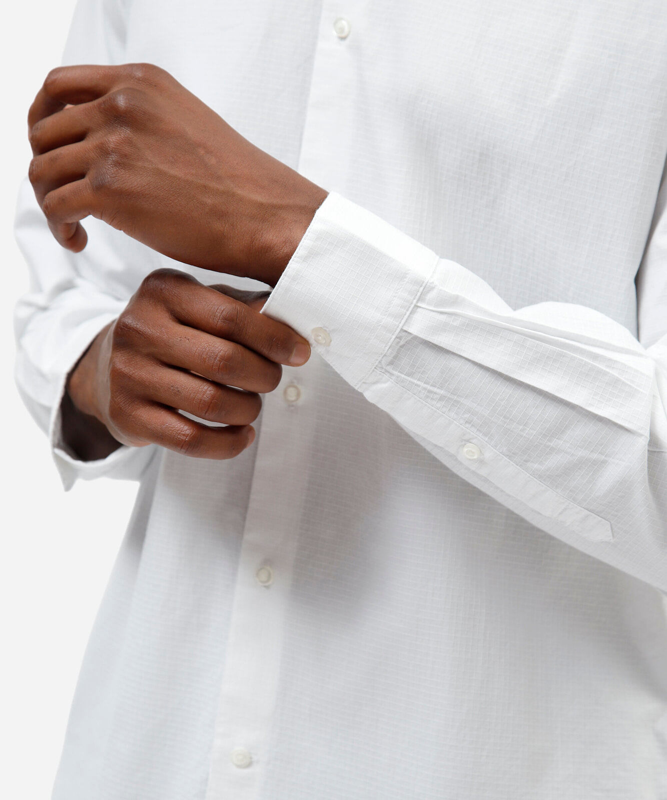 camisa masculina de algodão manga longa texturizada off white