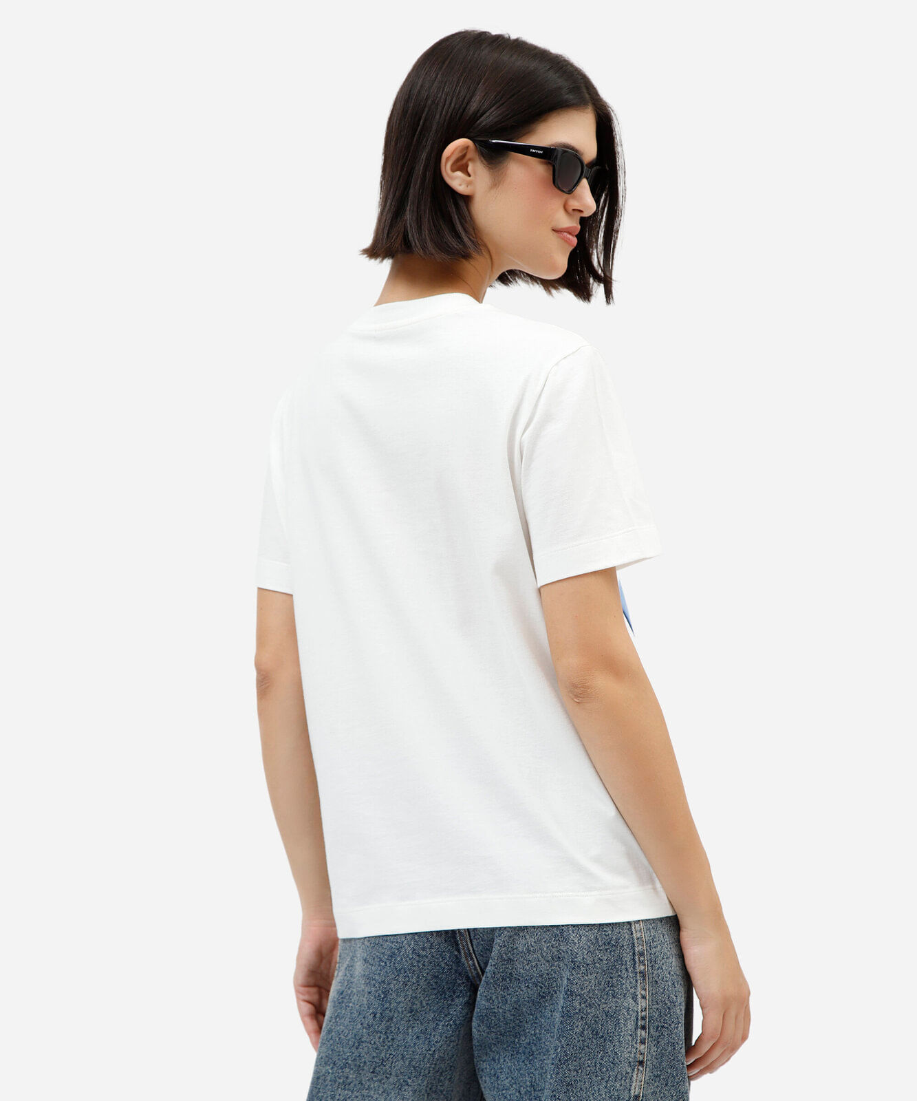 camiseta de algodão rock in rio manga curta off white