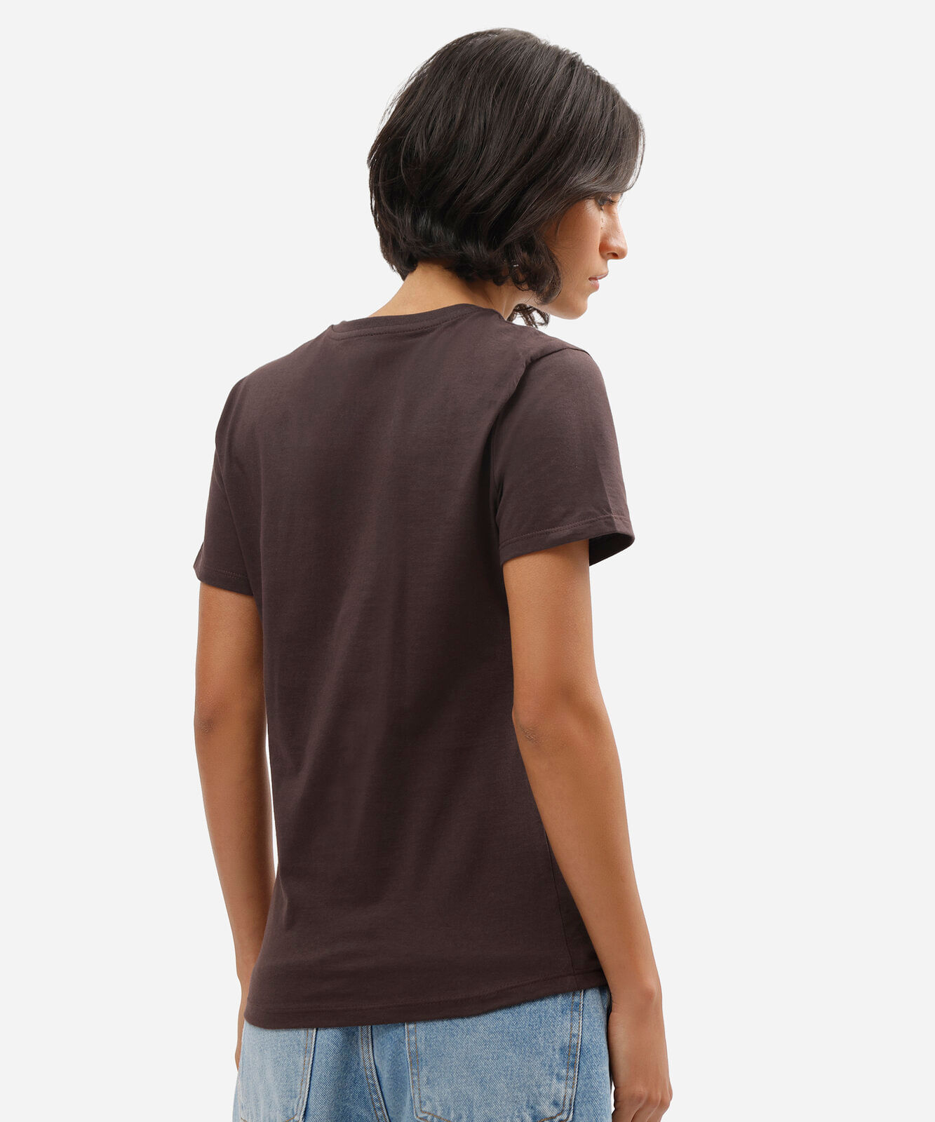camiseta feminina de algodão manga curta garfield marrom