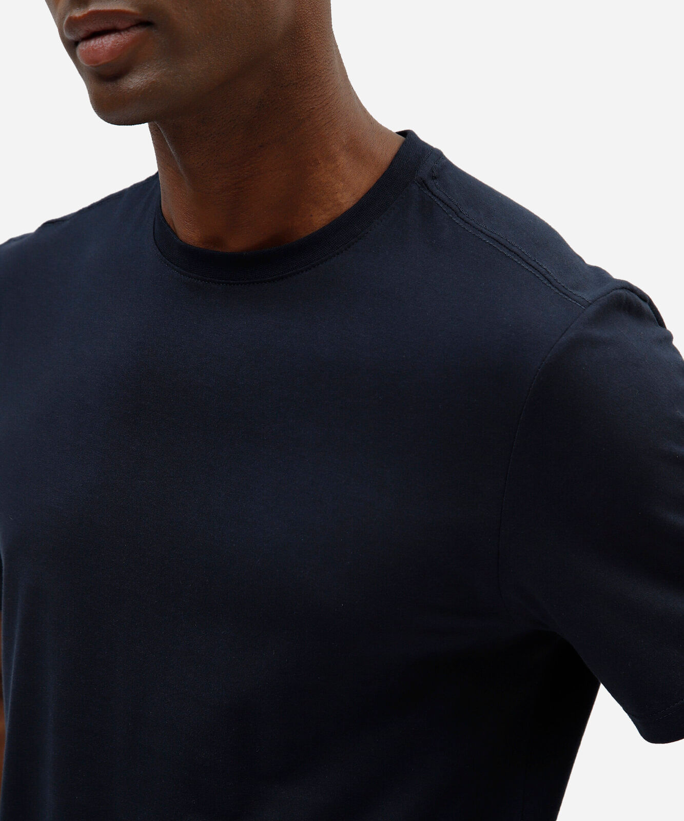 camiseta masculina de algodão básica manga curta azul