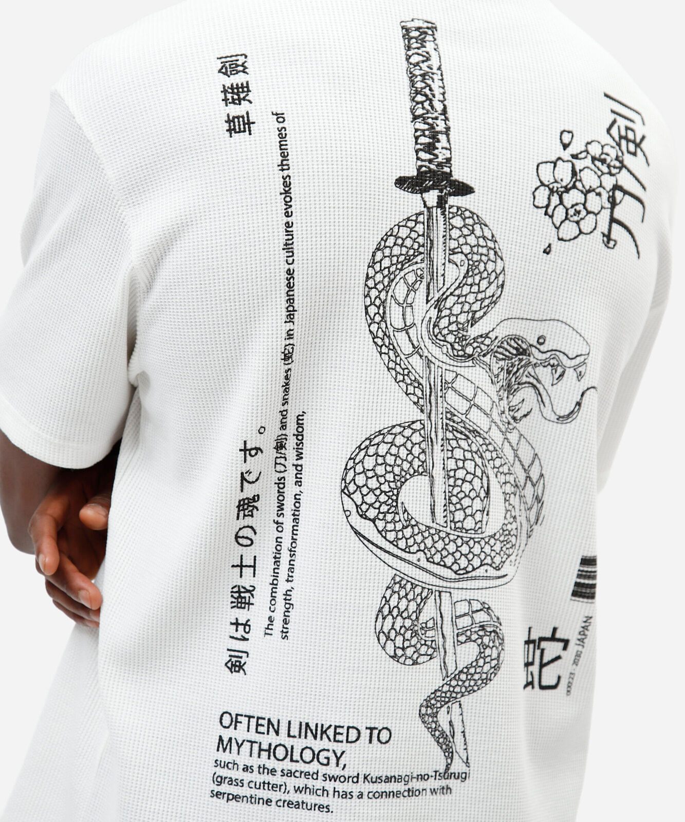 camiseta masculina com algodão manga curta texturizada estampada off white