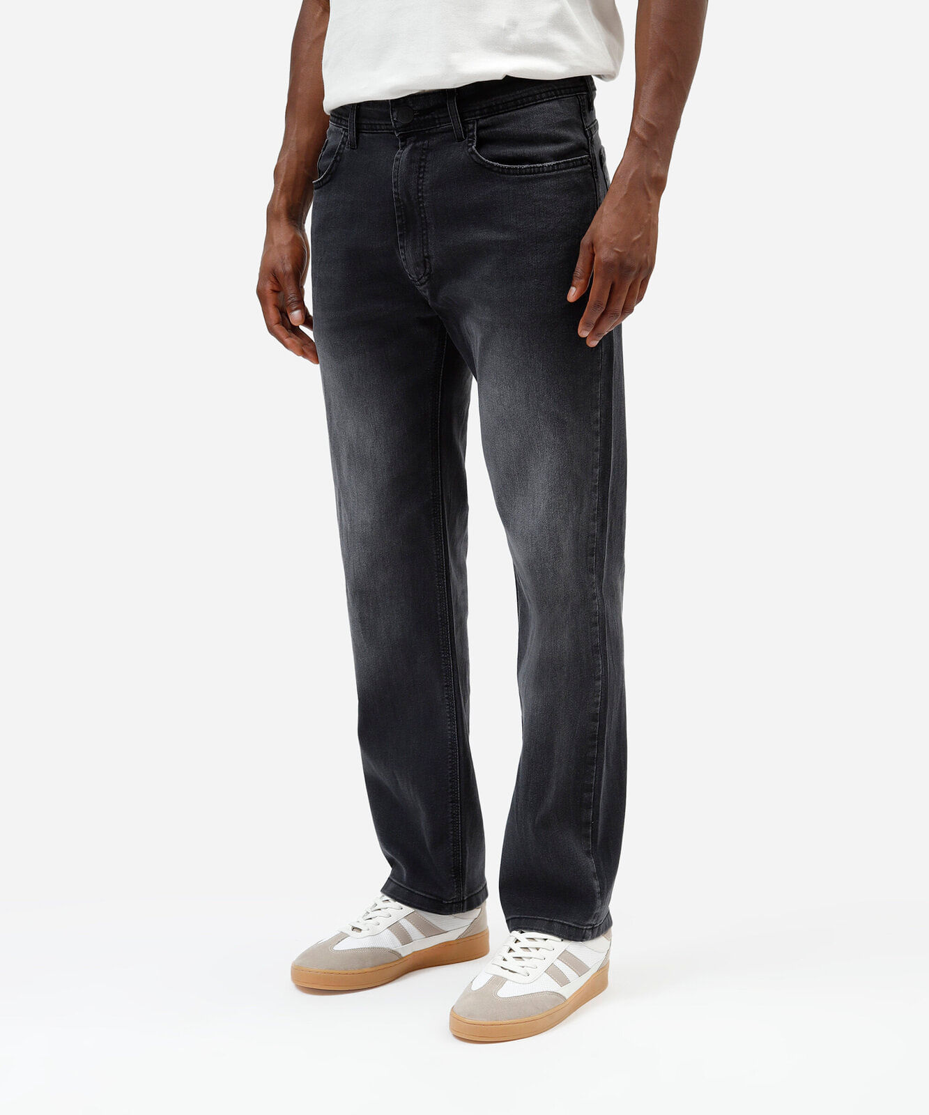 calça reta masculina jeans preta