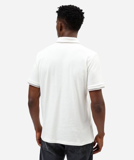 polo masculina de algodão manga curta branca