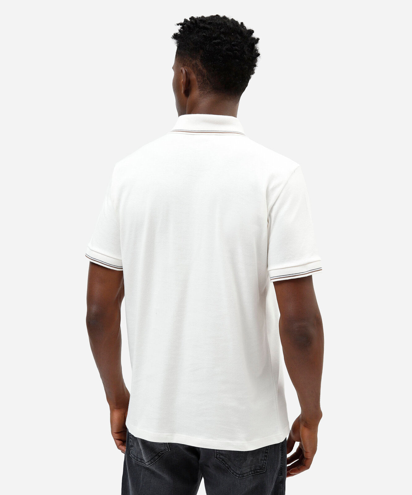 polo masculina de algodão manga curta branca