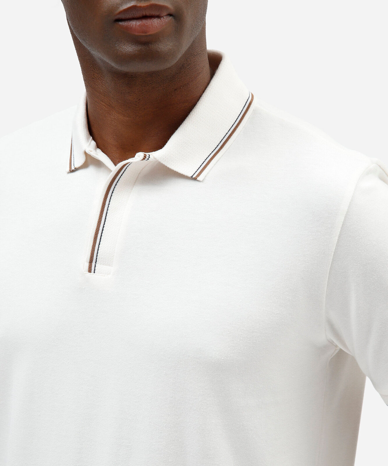 polo masculina de algodão manga curta branca