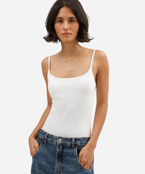 body alça fina feminino de poliamida off white