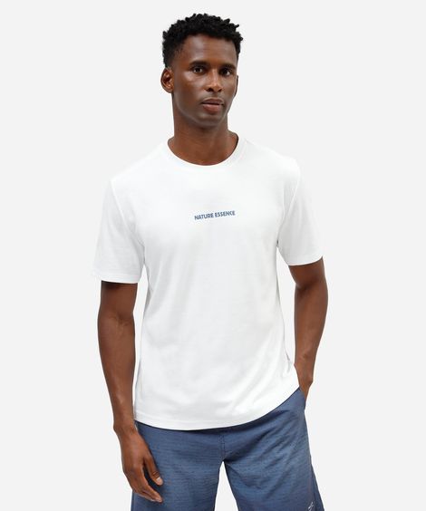 camiseta masculina com algodão manga curta estampada off white