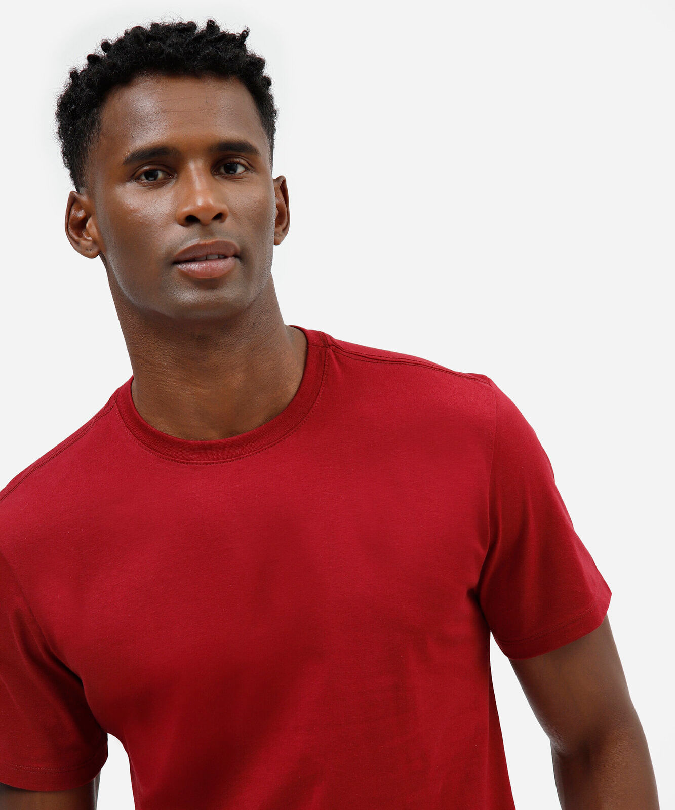 camiseta masculina de algodão básica manga curta vermelha