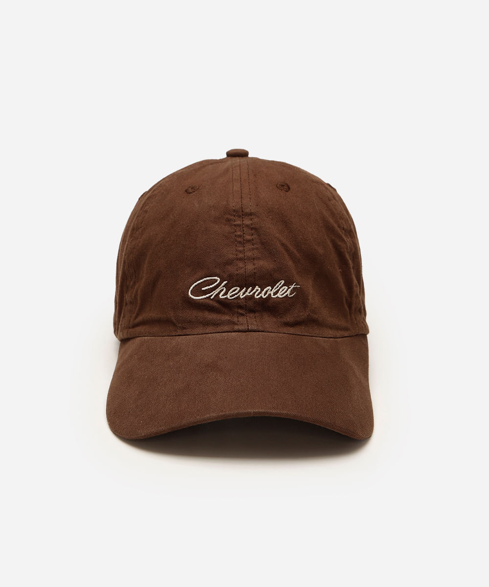 boné aba curva de sarja chevrolet estonado marrom